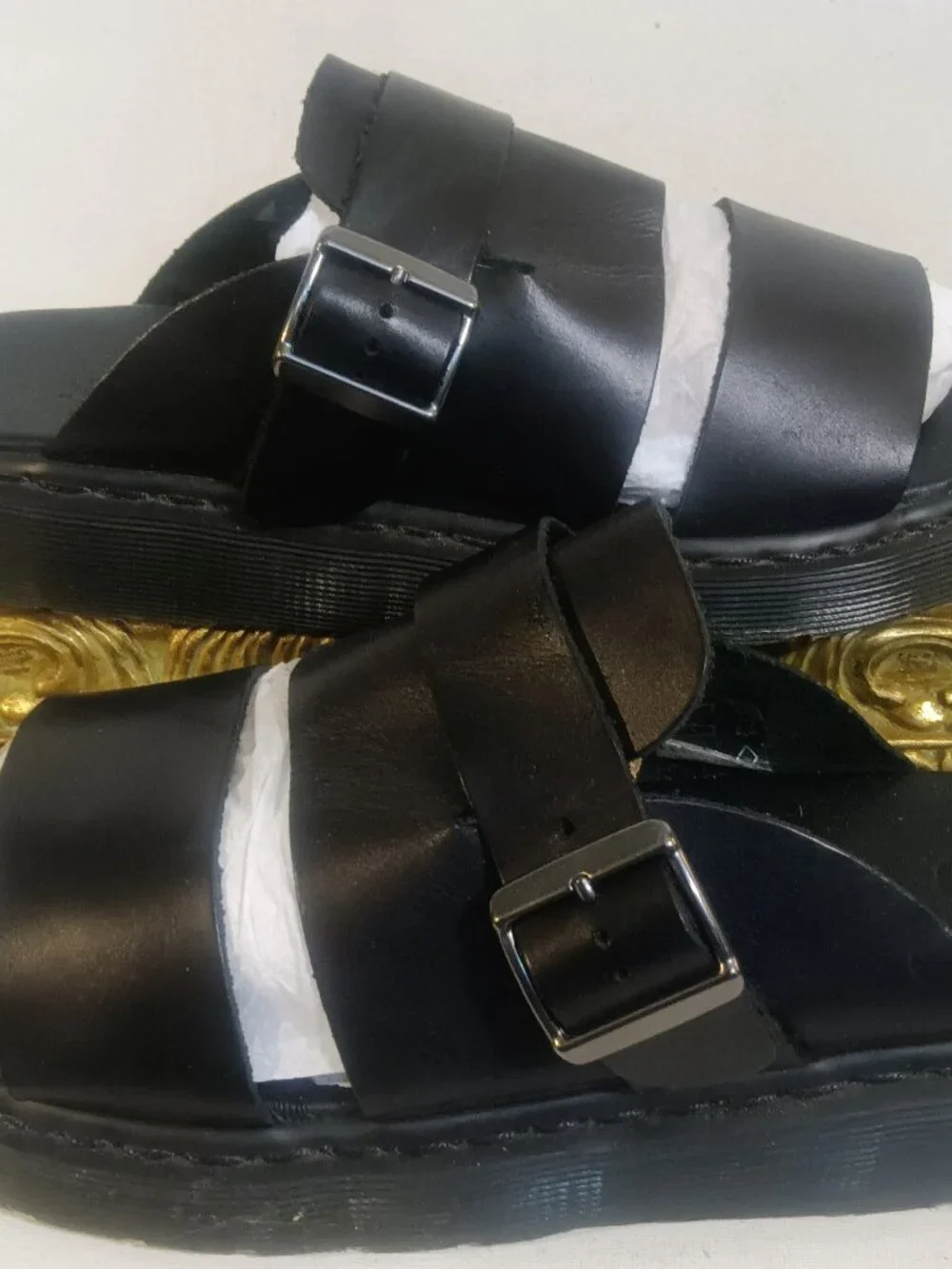 Dr. Martens Air Ware BRELADE Slip-In Brando Black Leather Sandal  Never Worn